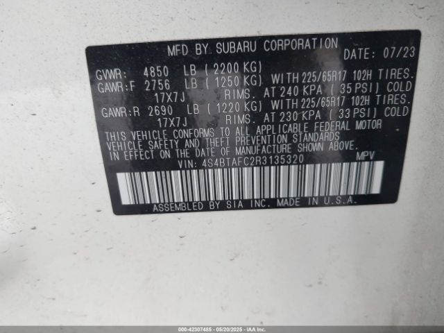 4S4BTAFC2R3135320 Subaru na, u5