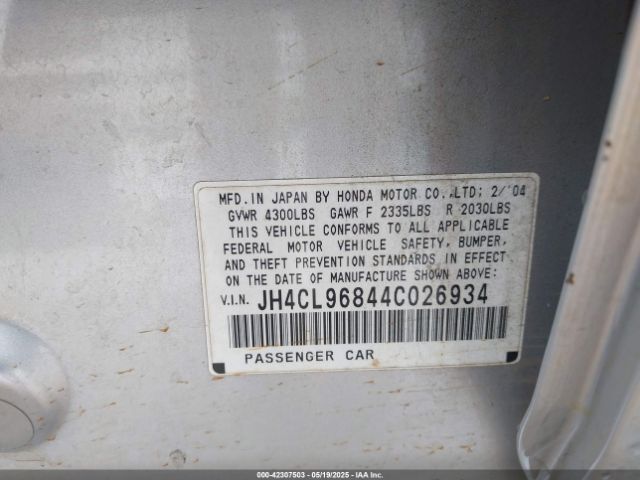 2004 ACURA TSX JH4CL96844C026934 Photo 8