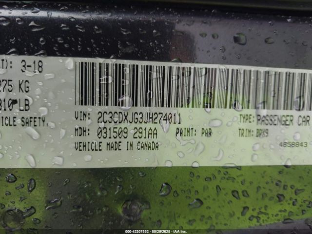 2018 DODGE CHARGER 2C3CDXJG3JH274011 Photo 8