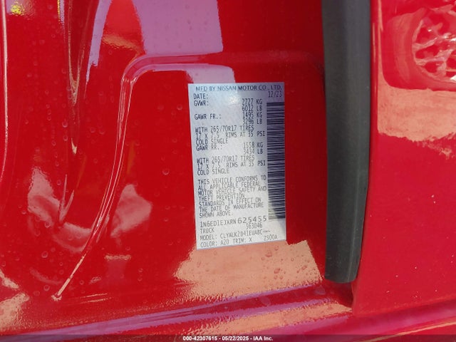Nissan Frontier 2024 1N6ED1EJXRN625455 Image 9