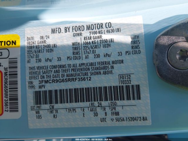 3FMCR9G65RRF35612 Ford Bronco Sport Heritage