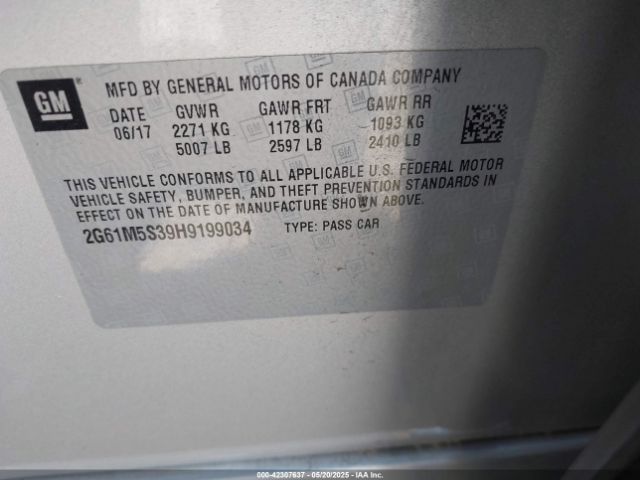 2G61M5S39H9199034 Cadillac XTS LUXURY