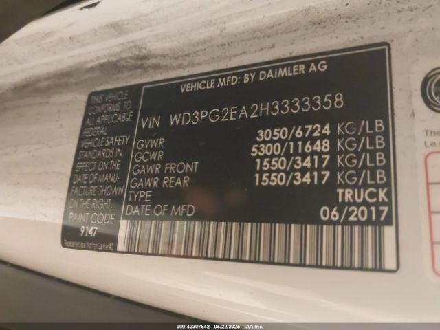 WD3PG2EA2H3333358 Mercedes-Benz Metris