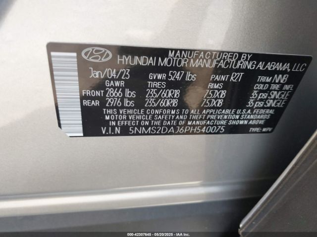 2023 HYUNDAI SANTA FE 5NMS2DAJ6PH540075 Photo 8