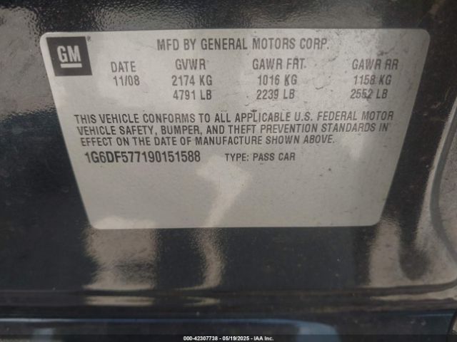 2009 CADILLAC CTS 1G6DF577190151588 Photo 8