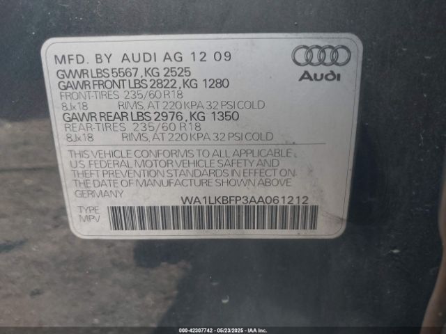 2010 AUDI Q5 WA1LKBFP3AA061212 Photo 8