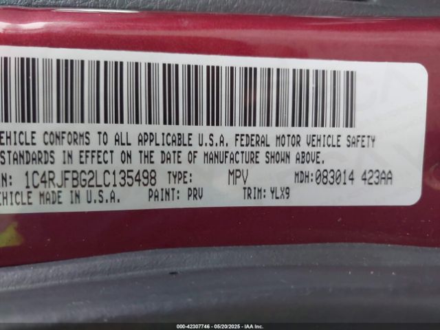 2020 JEEP GRAND CHEROKEE 1C4RJFBG2LC135498 Photo 8