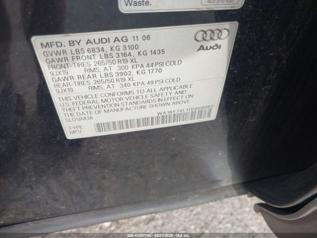 2007 AUDI Q7 WA1BY74L17D066083 Photo 8