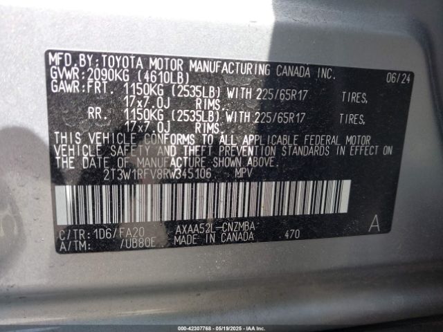 2T3W1RFV8RW345106 Toyota Rav4 Xle