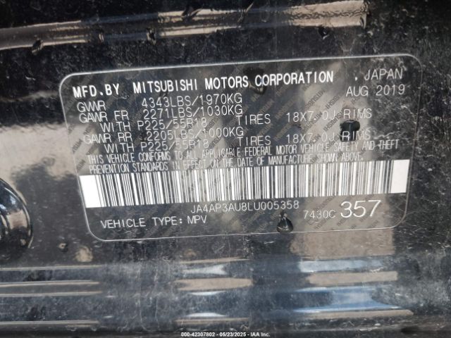 JA4AP3AU8LU005358 Mitsubishi Outlander Sport 2.0 Es