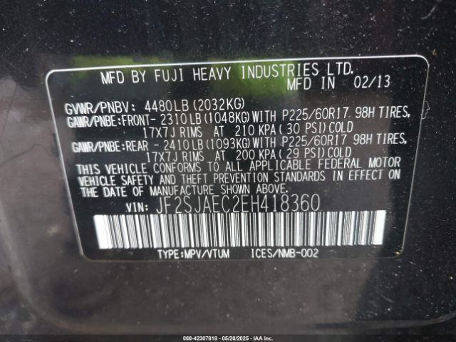 2014 SUBARU FORESTER JF2SJAEC2EH418360 Photo 8