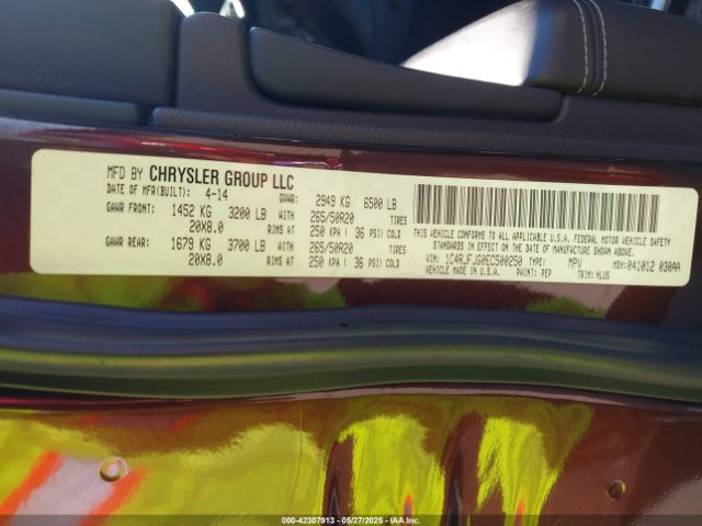 1C4RJFJG0EC500250 Jeep Grand Cherokee Summit