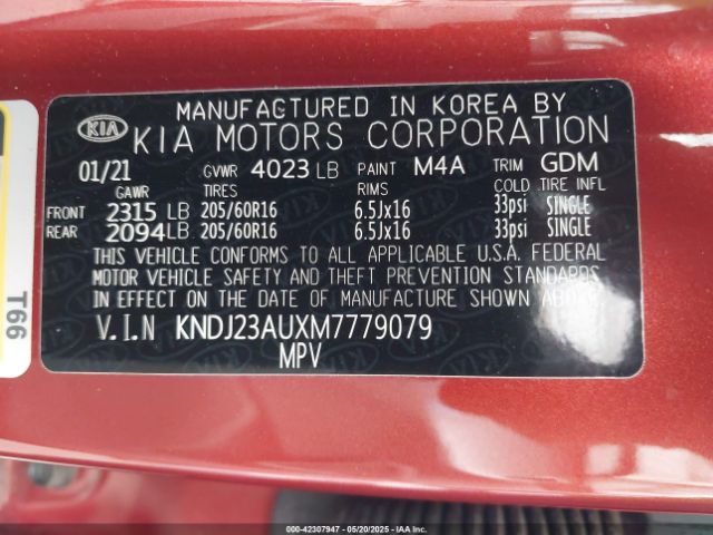 KNDJ23AUXM7779079 KIA SOUL LX