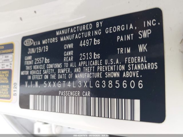 2020 KIA OPTIMA 5XXGT4L3XLG385606 Photo 8
