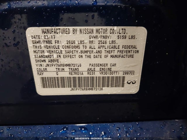 JN1FV7AR6HM872126 Infiniti Q50