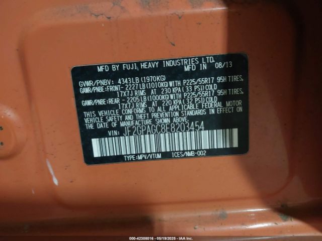 JF2GPAGC8E8203454 Subaru Xv Crosstrek 2.0i Limited