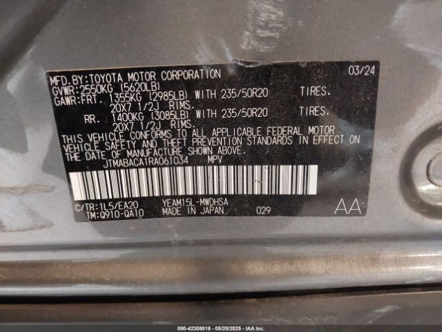 2024 TOYOTA BZ4X JTMABACA1RA061034 Photo 8