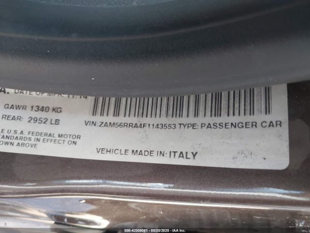 2015 MASERATI QUATTROPORTE ZAM56RRA4F1143553 Photo 8