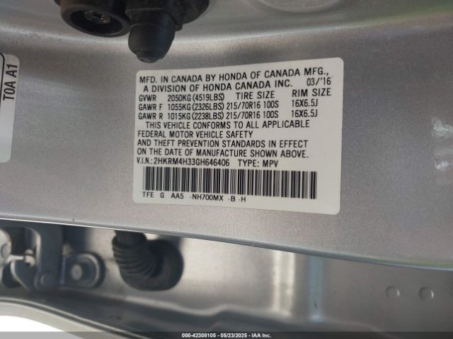 2HKRM4H33GH646406 Honda CR-V LX