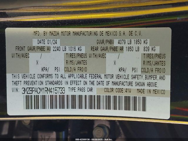 3MZBPACM1RM415733 Mazda Mazda3 2.5 S Preferred