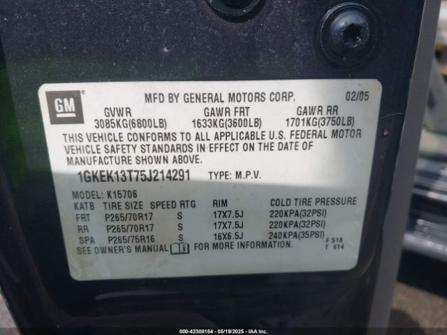 2005 GMC YUKON 1GKEK13T75J214291 Photo 8