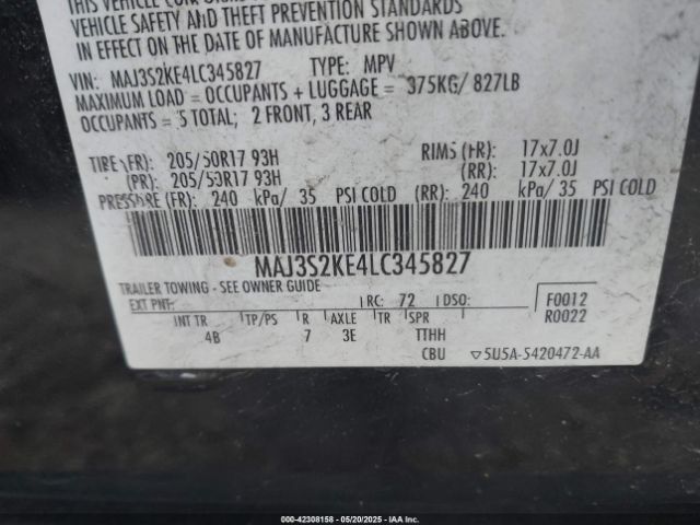 MAJ3S2KE4LC345827 Ford Ecosport Titanium