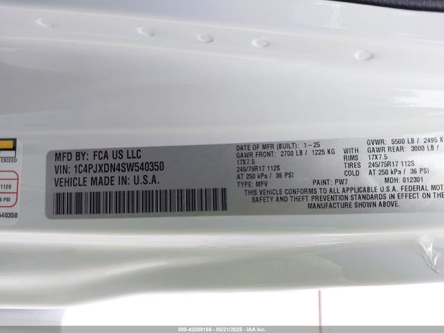 1C4PJXDN4SW540350 Jeep 2025