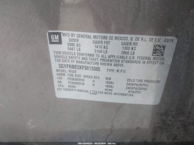 2015 CADILLAC SRX 3GYFNBE3XFS613085 Photo 8