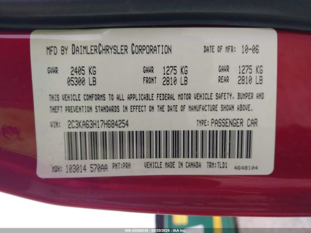 2007 CHRYSLER 300C 2C3KA63H17H684254 Photo 8
