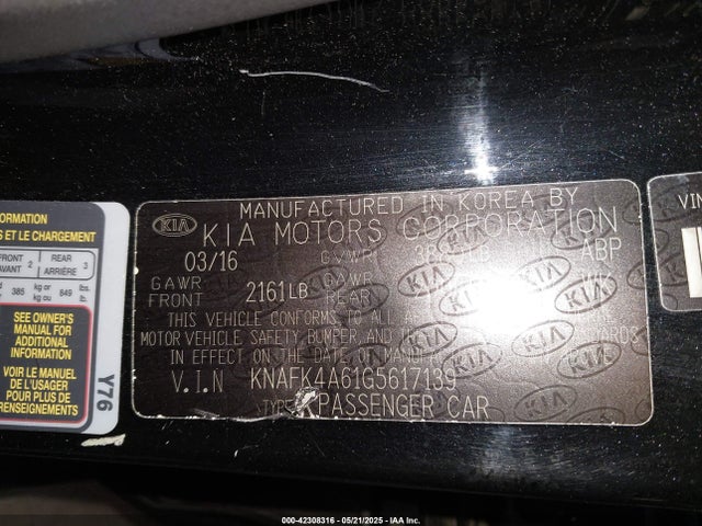 KIA mpi nu 2016 KNAFK4A61G5617139 Image 9
