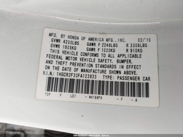 1HGCR2F30FA123933 Honda ACCORD LX