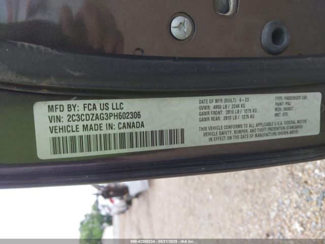 2023 DODGE CHALLENGER 2C3CDZAG3PH602306 Photo 8