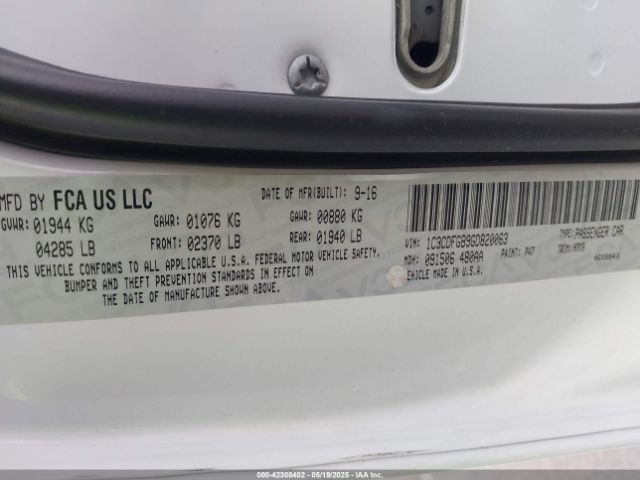 1C3CDFGB9GD820063 Dodge Dart Gt Sport