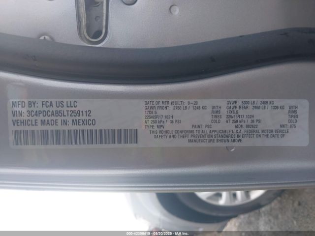2020 DODGE JOURNEY 3C4PDCAB5LT259112 Photo 8