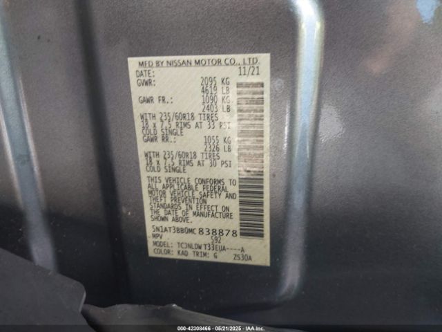 2021 NISSAN ROGUE 5N1AT3BB0MC838878 Photo 8