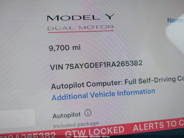 7SAYGDEF1RA265382 Tesla 2024