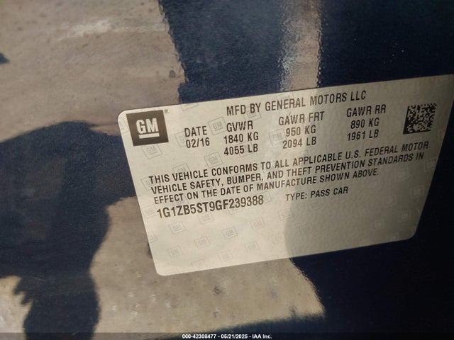 1G1ZB5ST9GF239388 Chevrolet lfv - di: direct injection, vvt, gen1 gmna