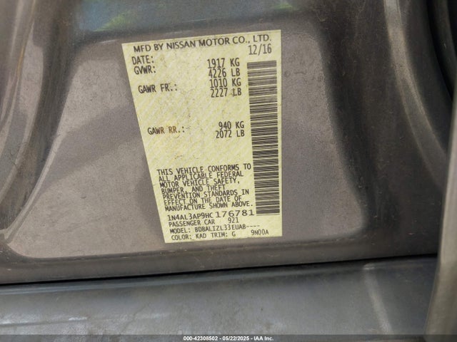 1N4AL3AP9HC176781 Nissan Altima 2.5 Sv