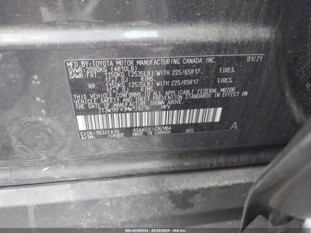 2T3W1RFV3MW128216 Toyota Rav4 Xle