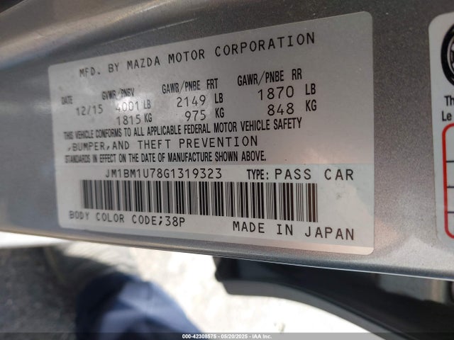 Mazda pe 2016 JM1BM1U78G1319323 Image 9