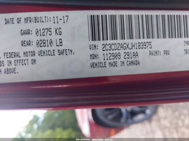 2018 DODGE CHALLENGER 2C3CDZAGXJH183975 Photo 8