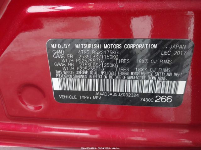 2018 MITSUBISHI OUTLANDER JA4AD3A35JZ032324 Photo 8