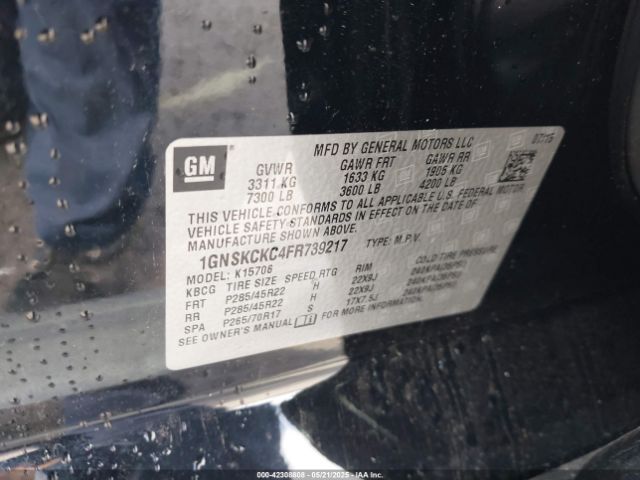 2015 CHEVROLET TAHOE 1GNSKCKC4FR739217 Photo 8