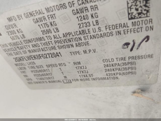 2GKFLWEK8F6272041 GMC Terrain Sle-2