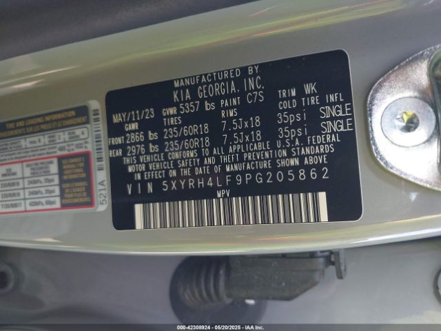 5XYRH4LF9PG205862 KIA SORENTO EX