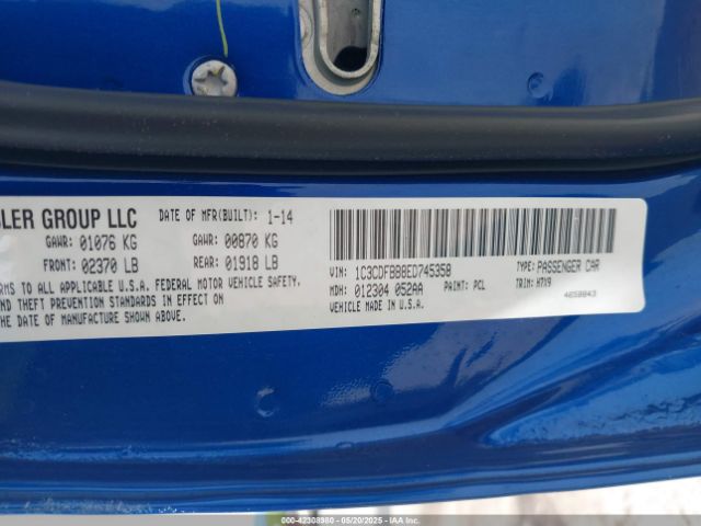 1C3CDFBB8ED745358 Dodge DART SXT