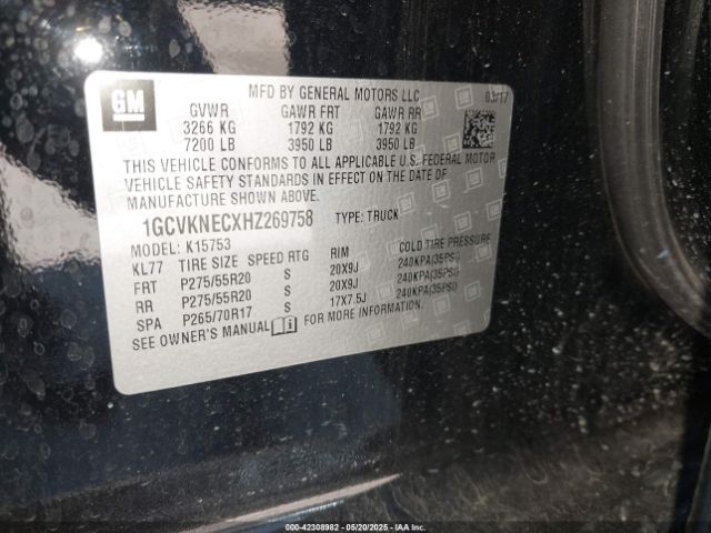 1GCVKNECXHZ269758 Chevrolet Silverado 1500 Wt