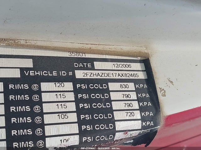 Продажа на аукционе авто 2007 Sterling Truck Lt 9500, vin: 2FZHAZDE17AX82465, номер лота: 42309007