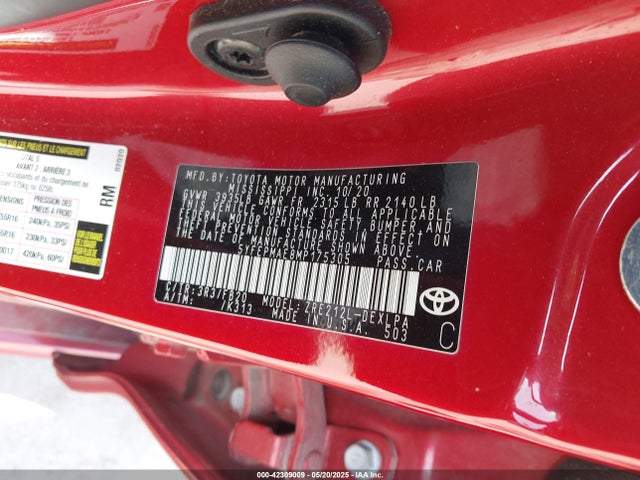 5YFEPMAE8MP175305 Toyota 2zr-fae