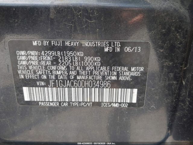 2013 SUBARU IMPREZA JF1GJAC60DH034986 Photo 8